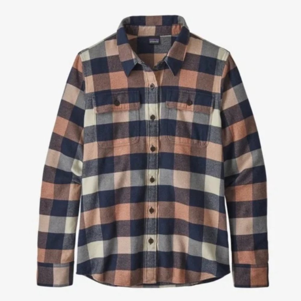 PATAGONIA Long Sleeve FJORD Flannel Shirt Upriver Century Pink (Small)